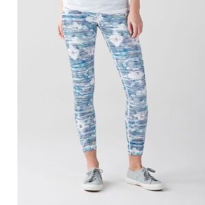 Lululemon High Times Crop Leggings Blurry Belle Blue Multi Size 8